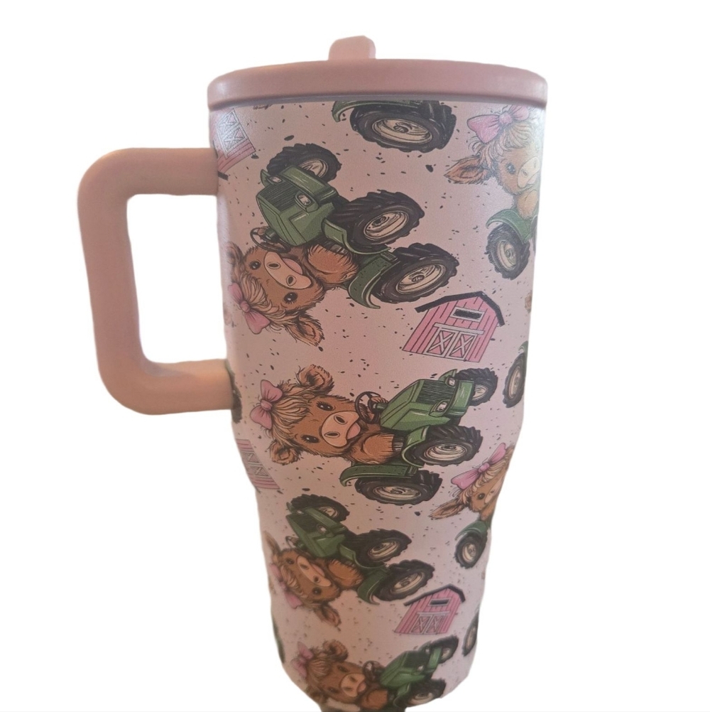 New! 20 oz. Pink Cow Tumbler